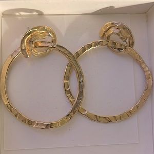 Gold large hoop earrings